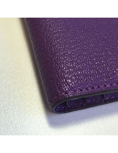 xxx Portefeuille HERMES Bearn en cuir violet