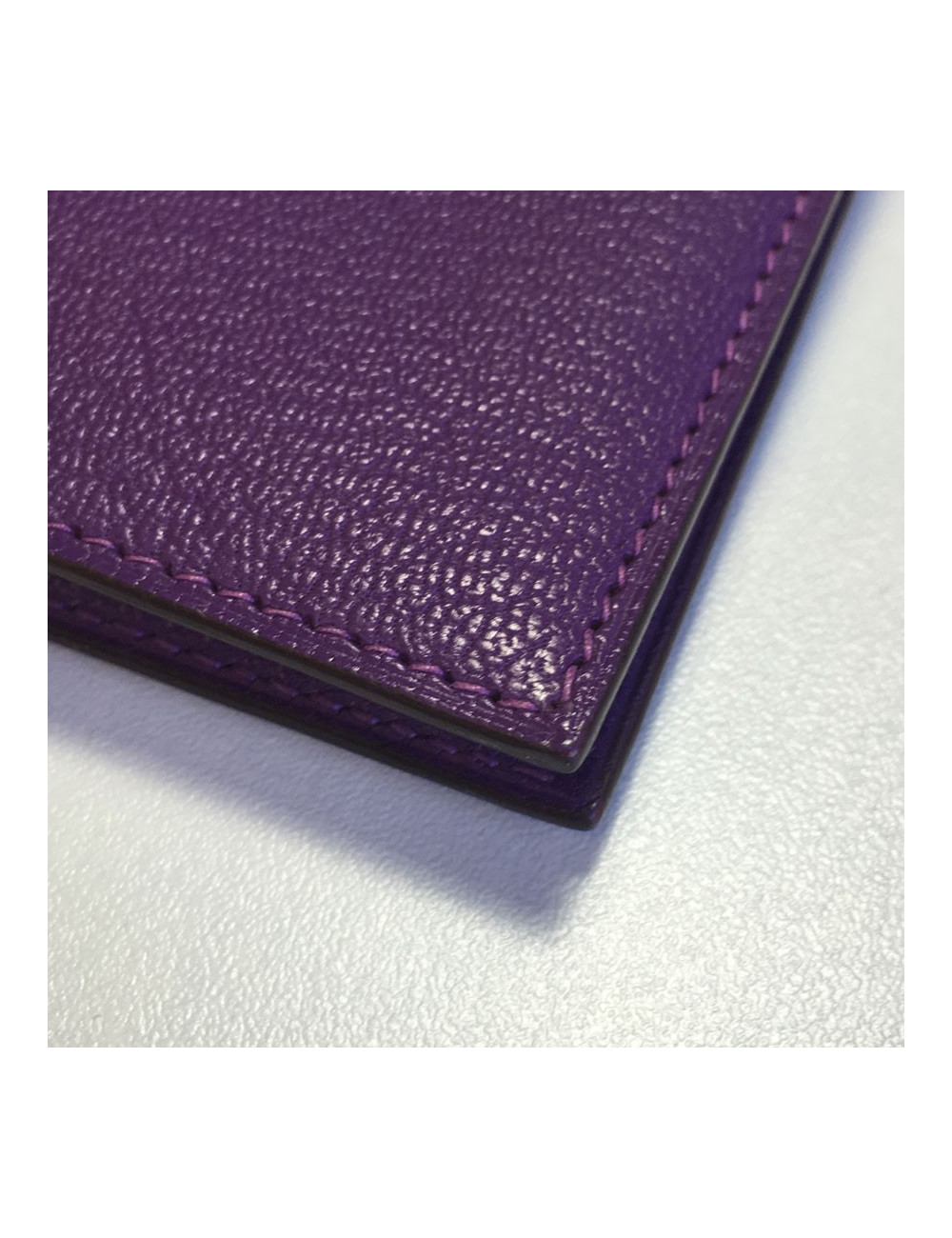 Purple Leather HERMES Bearn wallet