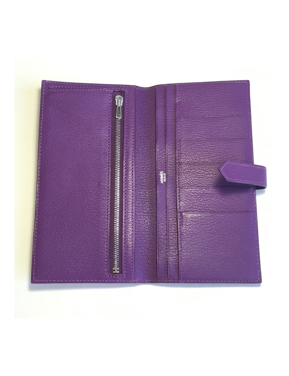 Purple Leather HERMES Bearn wallet
