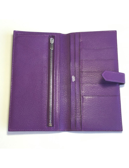 Purple Leather HERMES Bearn wallet