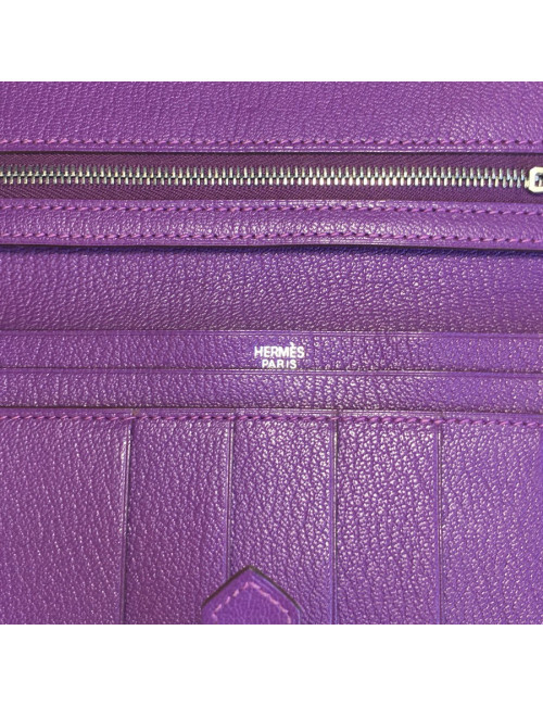 Purple Leather HERMES Bearn wallet