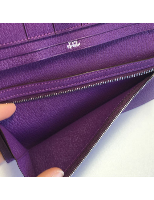 Purple Leather HERMES Bearn wallet