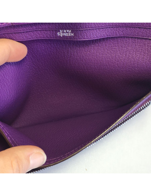 Purple Leather HERMES Bearn wallet