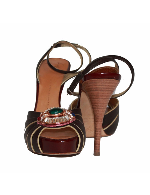 Sandales hautes GIUSEPPE ZANOTTI T36 cuir marron