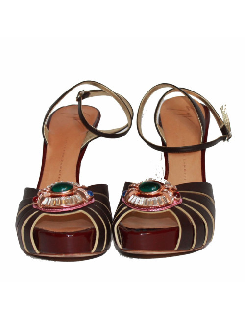 High Sandals GIUSEPPE ZANOTTI T36 brown leather
