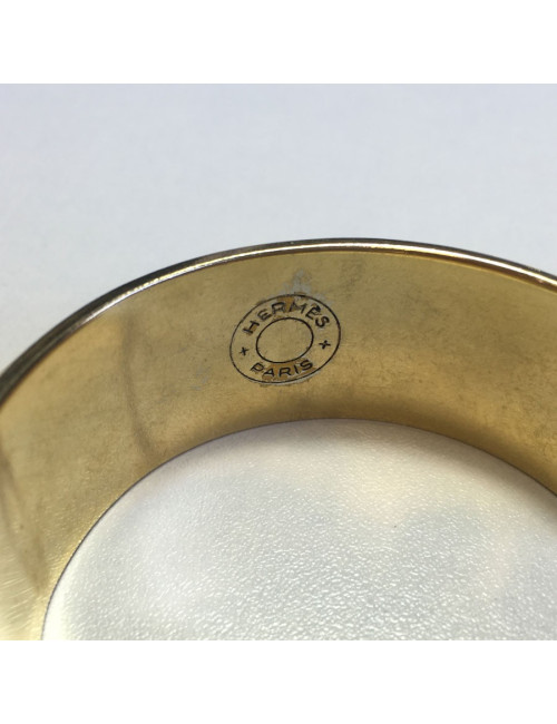xxx Bracelet HERMES CDC en métal doré rigide