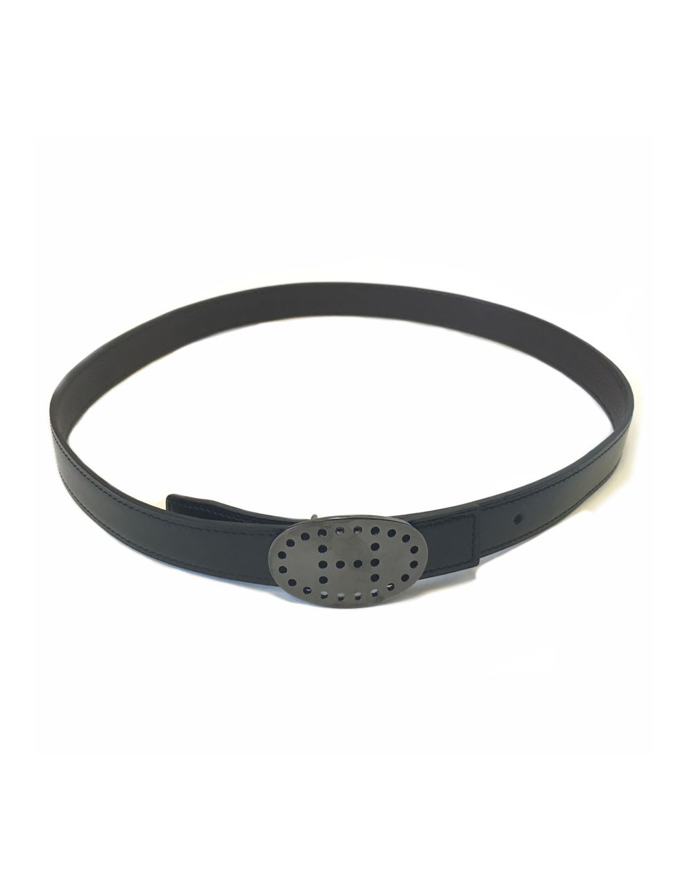 xxx Ceinture HERMES réversible en cuir box noir et cuir veau grainé marron