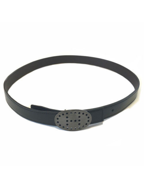 xxx Ceinture HERMES réversible en cuir box noir et cuir veau grainé marron