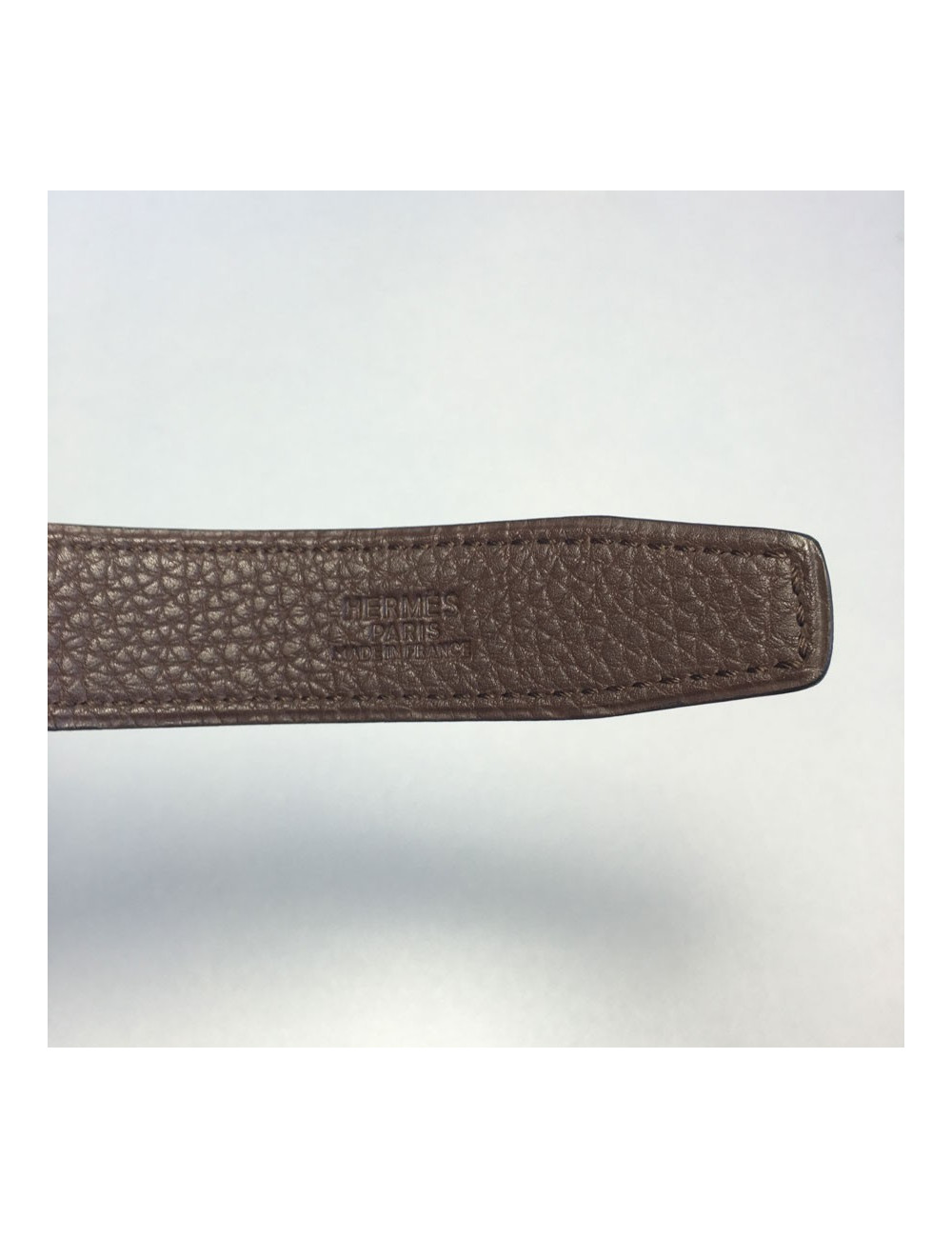 Belt HERMES reversible leather box black and Brown grain calf leather