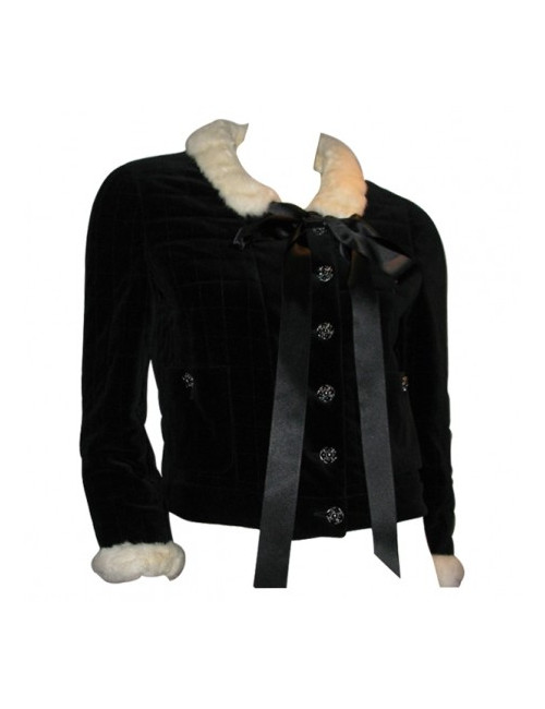 Veste hermine & velours CHANEL