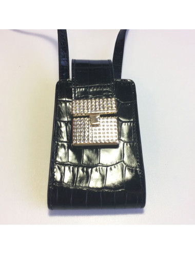 Black patent Croc and strass VALENTINO GARAVANI cigarette case 2