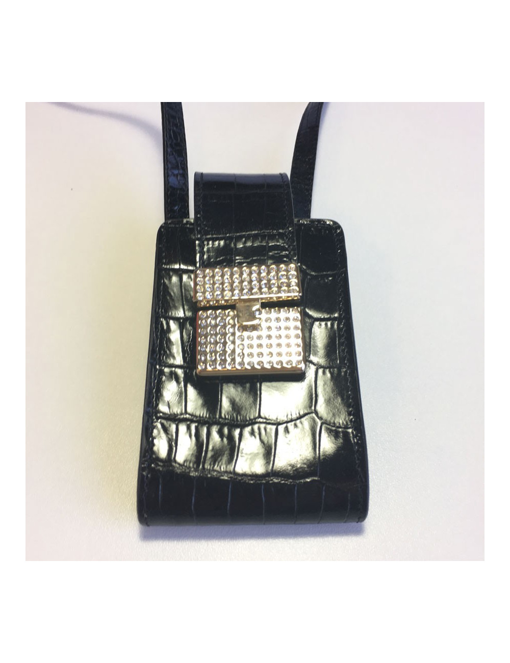 Black patent Croc and strass VALENTINO GARAVANI cigarette case