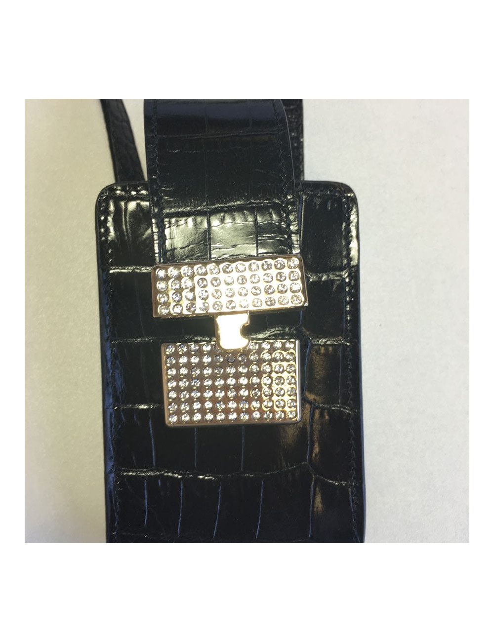 Black patent Croc and strass VALENTINO GARAVANI cigarette case