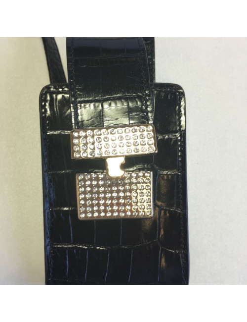 Black patent Croc and strass VALENTINO GARAVANI cigarette case