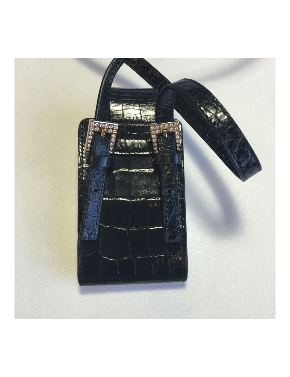 Black patent Croc and strass VALENTINO GARAVANI cigarette case