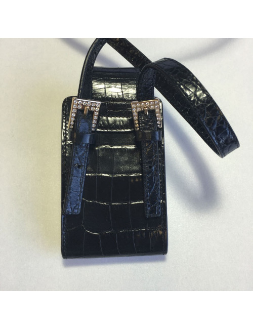 Black patent Croc and strass VALENTINO GARAVANI cigarette case