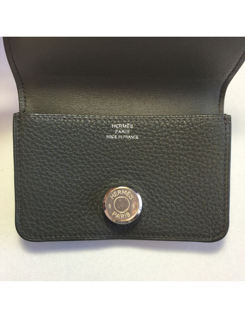 xxx Portefeuille HERMES Dogon en cuir togo kaki