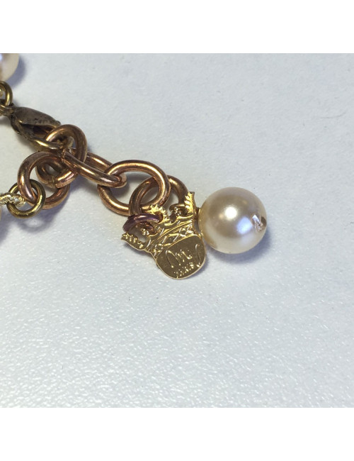 Collier MARGUERITE de VALOIS en perles et fleurette en pâte de verre