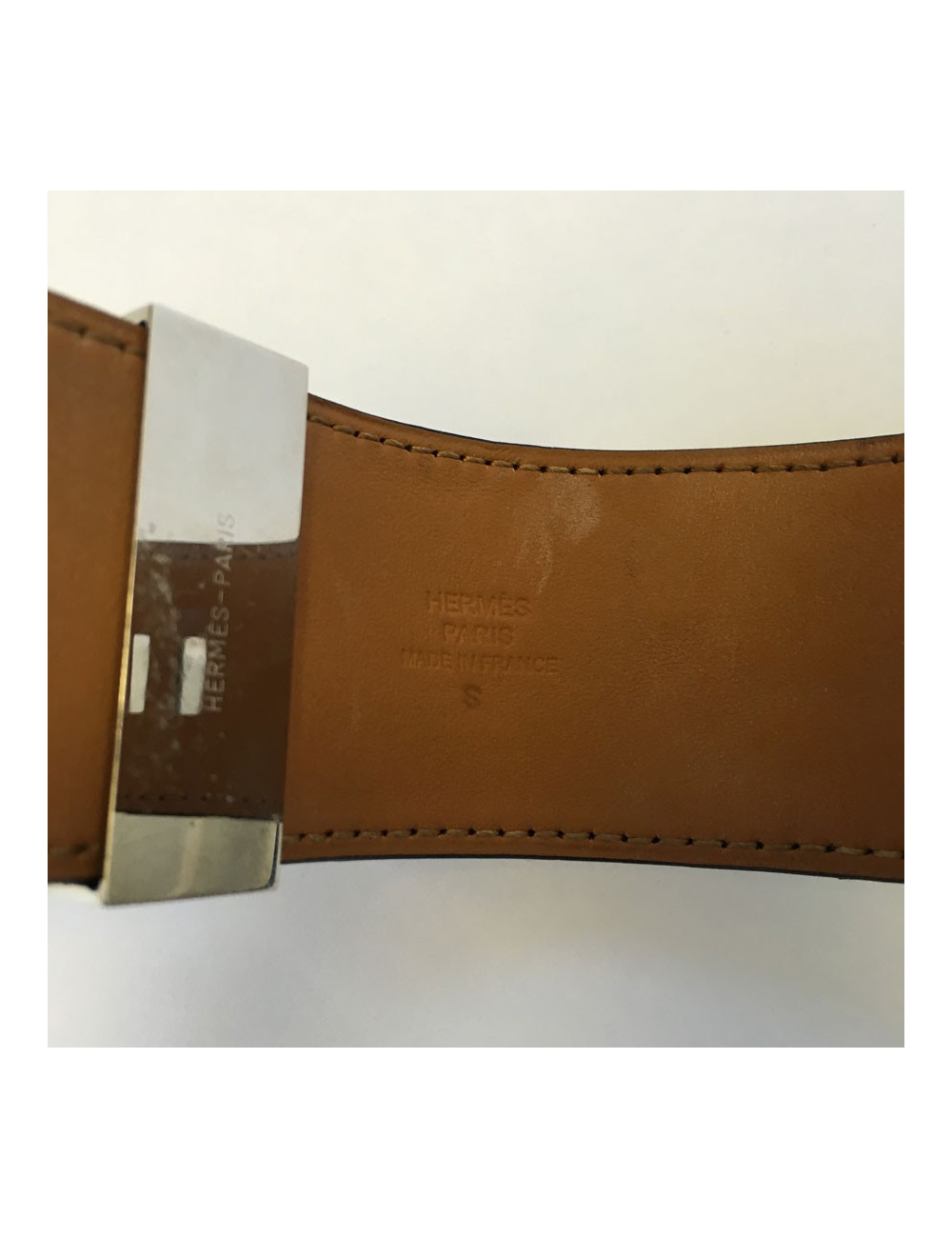 xxx Manchette HERMES "Médor" taille S cuir box noir