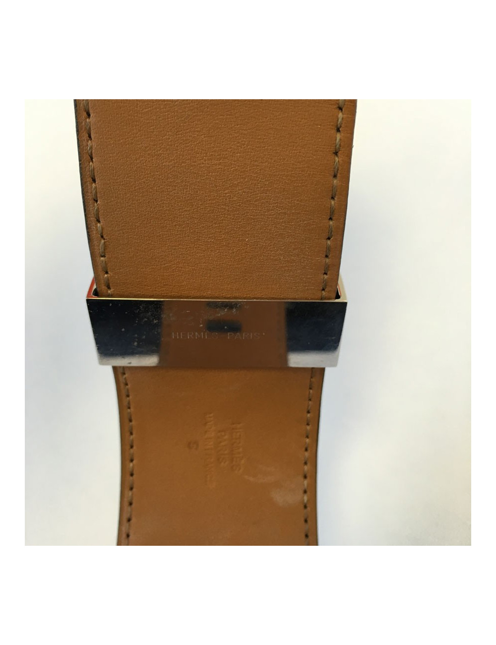 HERMES "Fido" cuff size S black box leather