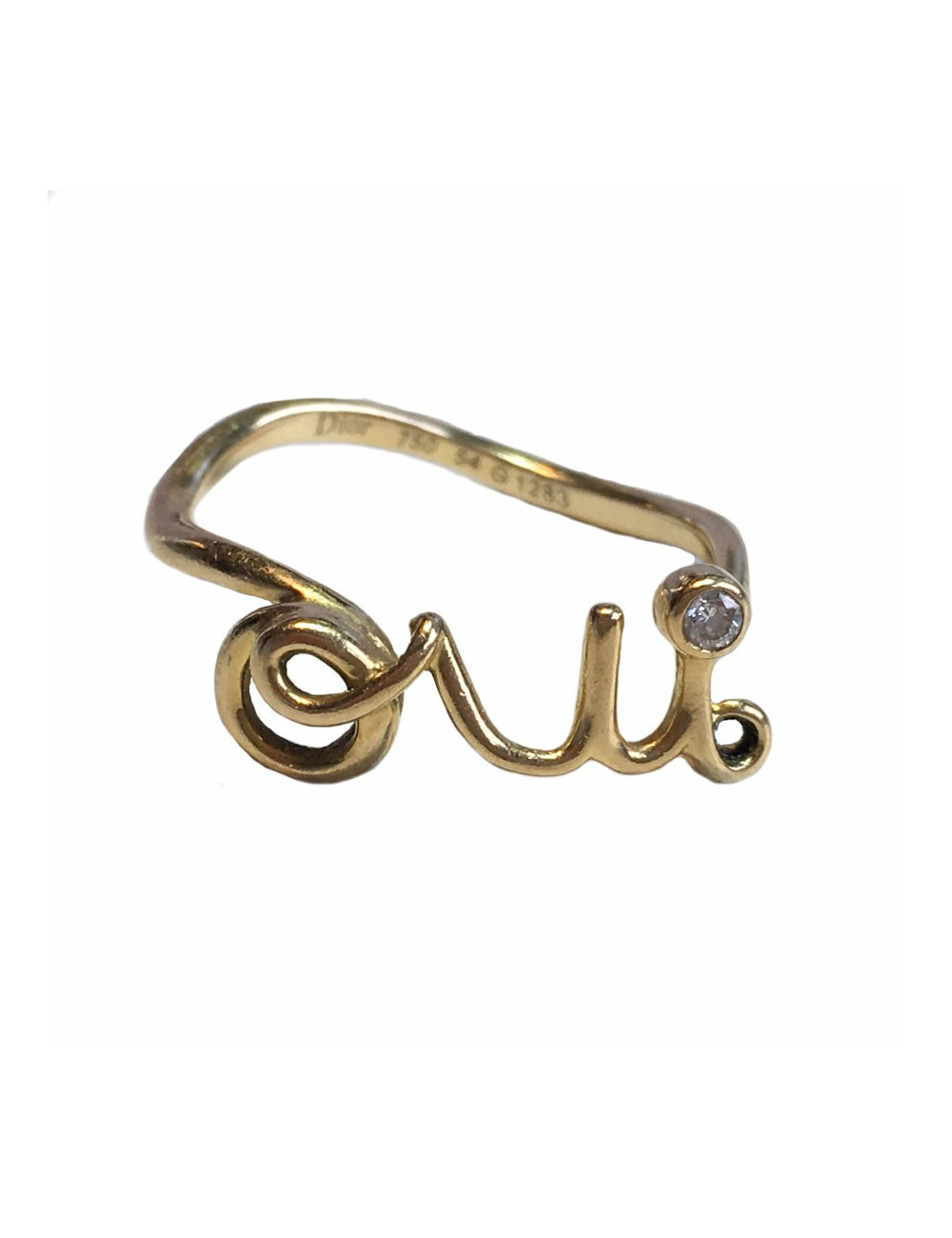 xxx Bague "OUI" DIOR en or jaune et diamant T54
