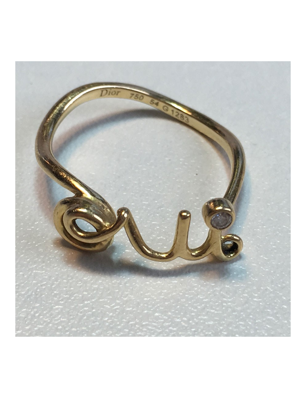 xxx Bague "OUI" DIOR en or jaune et diamant T54