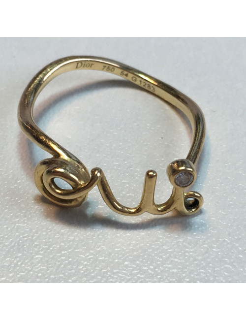xxx Bague "OUI" DIOR en or jaune et diamant T54