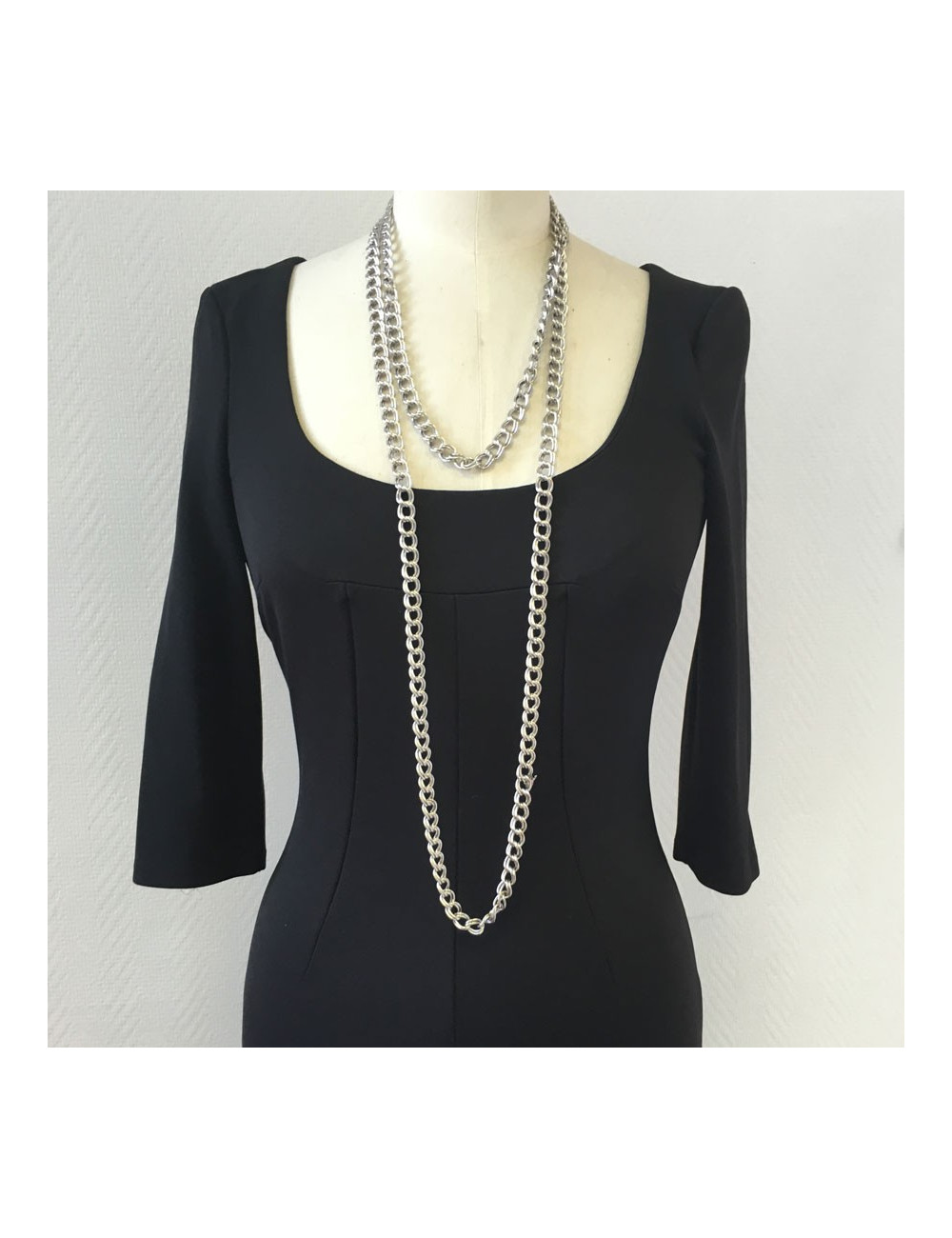 Necklace chain MARGUERITE of VALOIS in silver metal