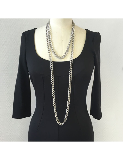 Necklace chain MARGUERITE of VALOIS in silver metal