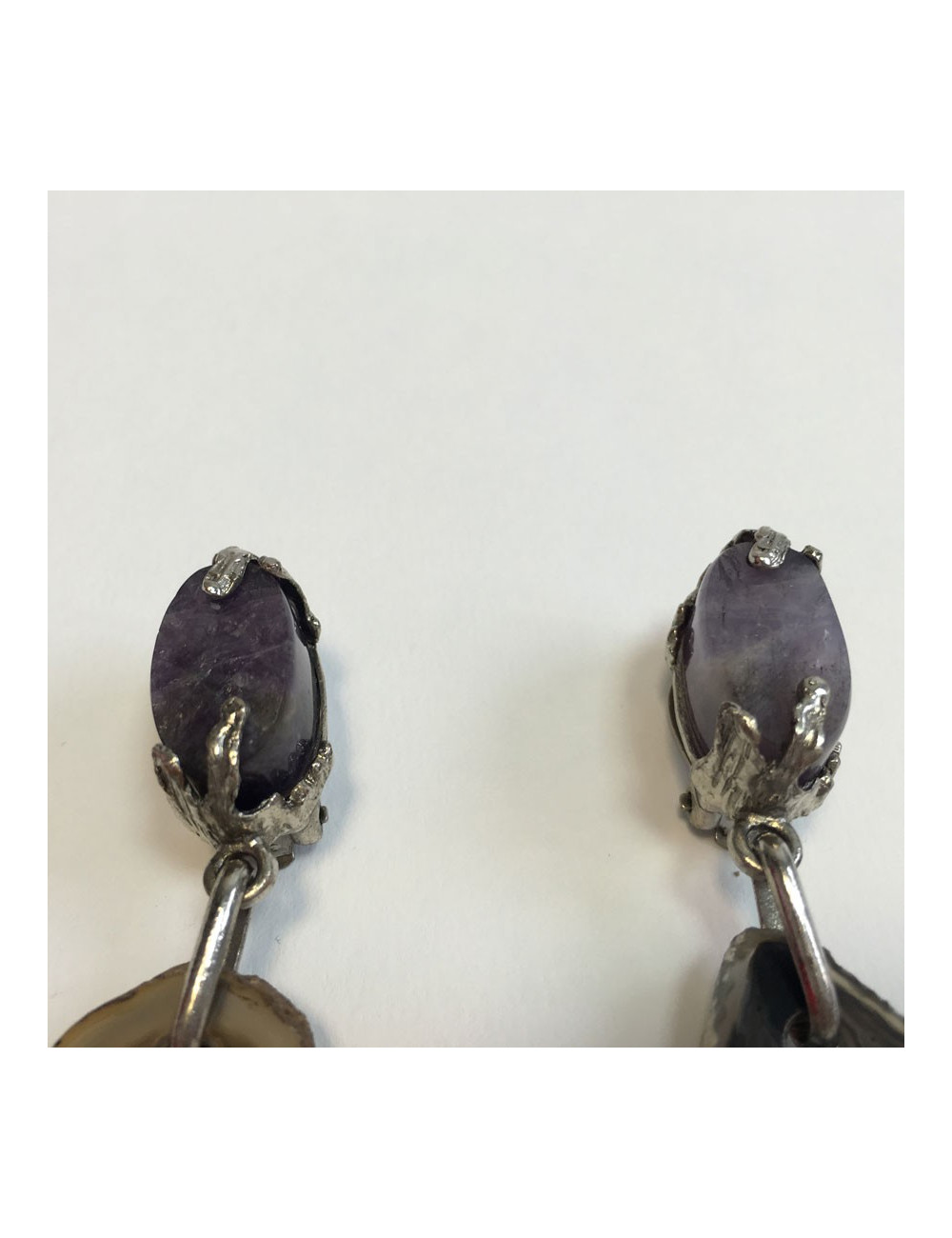 xxx Boucles d'oreille clips YVES SAINT LAURENT en pierre violette