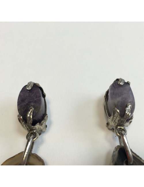 Clips by pierre YVES SAINT LAURENT earrings violet
