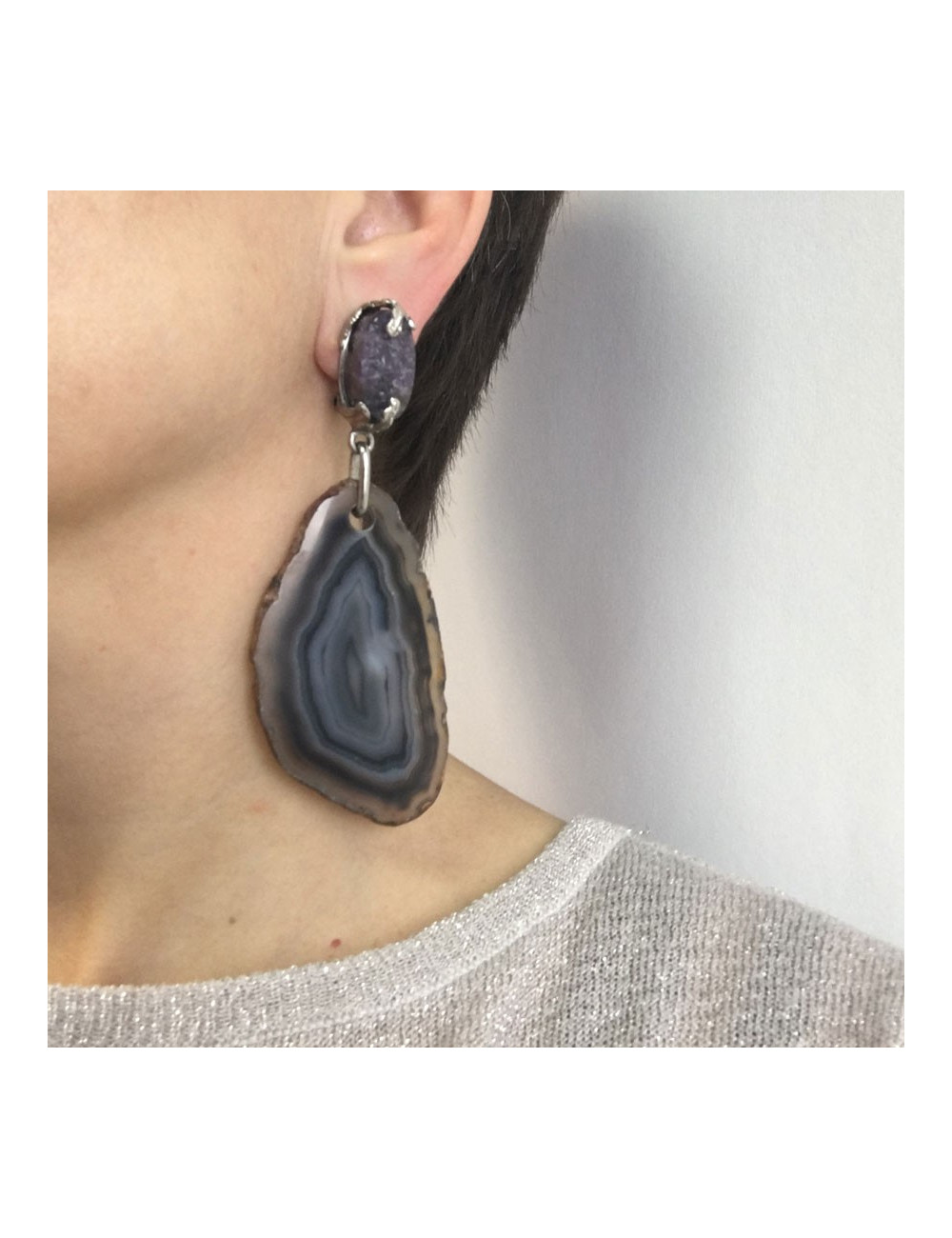 Clips by pierre YVES SAINT LAURENT earrings violet