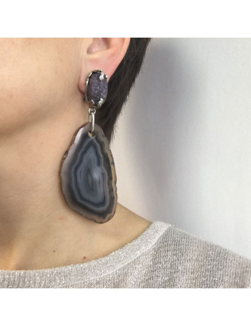 Clips by pierre YVES SAINT LAURENT earrings violet