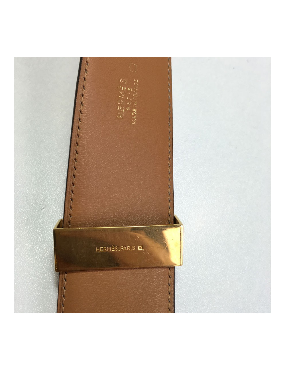 Belt HERMES CDC t 76 in orange crocodile