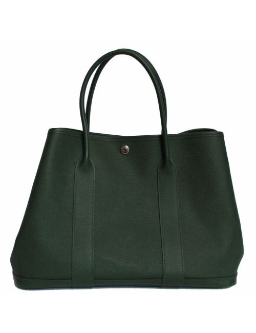 Garden Party HERMES epsom green leather bag