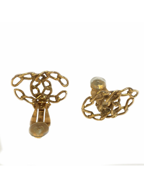 Gold metal Clips CHANEL CC earrings