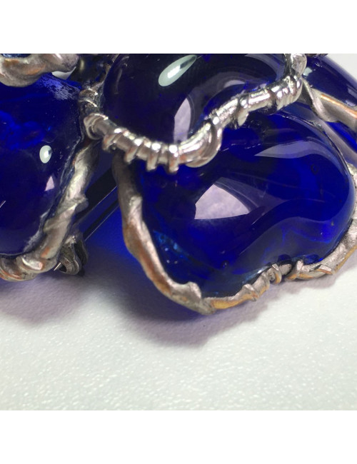 Sapphire glass GRIPOIX brooch