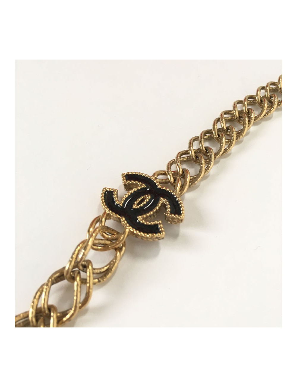 CHANEL 'Paris-Byzance' Couture Gilt Metal Necklace, CC and Molten Glass