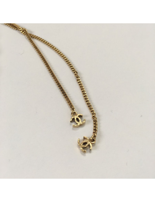 CHANEL 'Paris-Byzance' Couture Gilt Metal Necklace, CC and Molten Glass