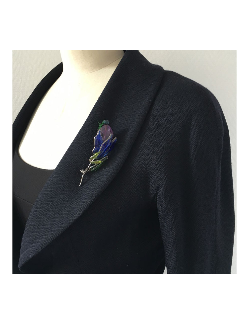 xxx Broche LOULOU de la FALAISE en pâte de verre multicolore