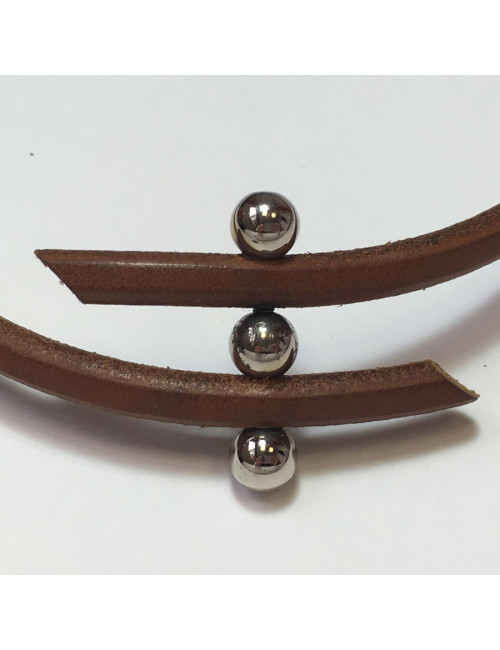 Collier HERMES en cuir marron