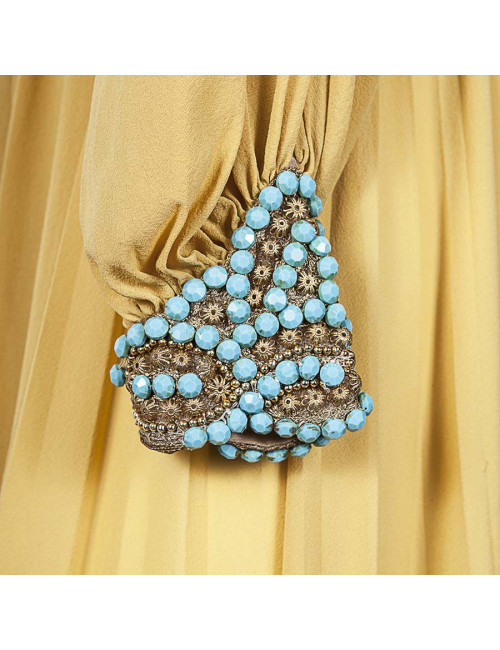 Robe CHRISTIAN DIOR  en soie moutarde T38