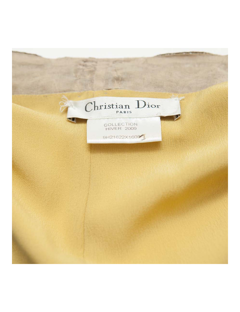 Robe CHRISTIAN DIOR  en soie moutarde T38