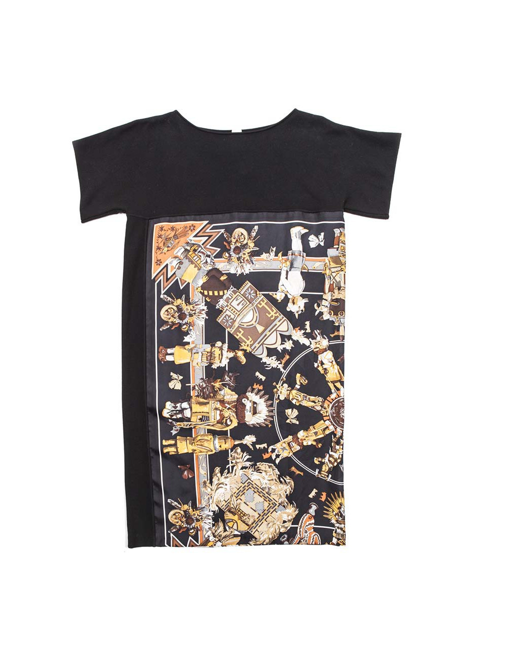 Robe foulard HERMES T36 soie imprimée