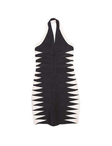 Robe CHANTAL TEMAM noire et vieux rose 2