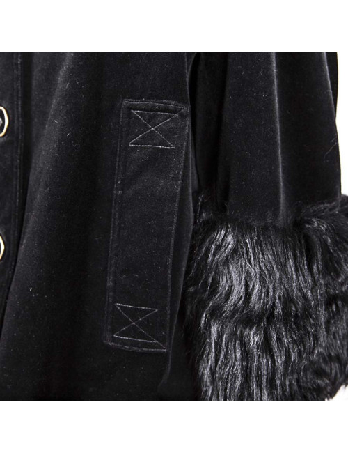 Veste DKNY en velours noir et fourrure