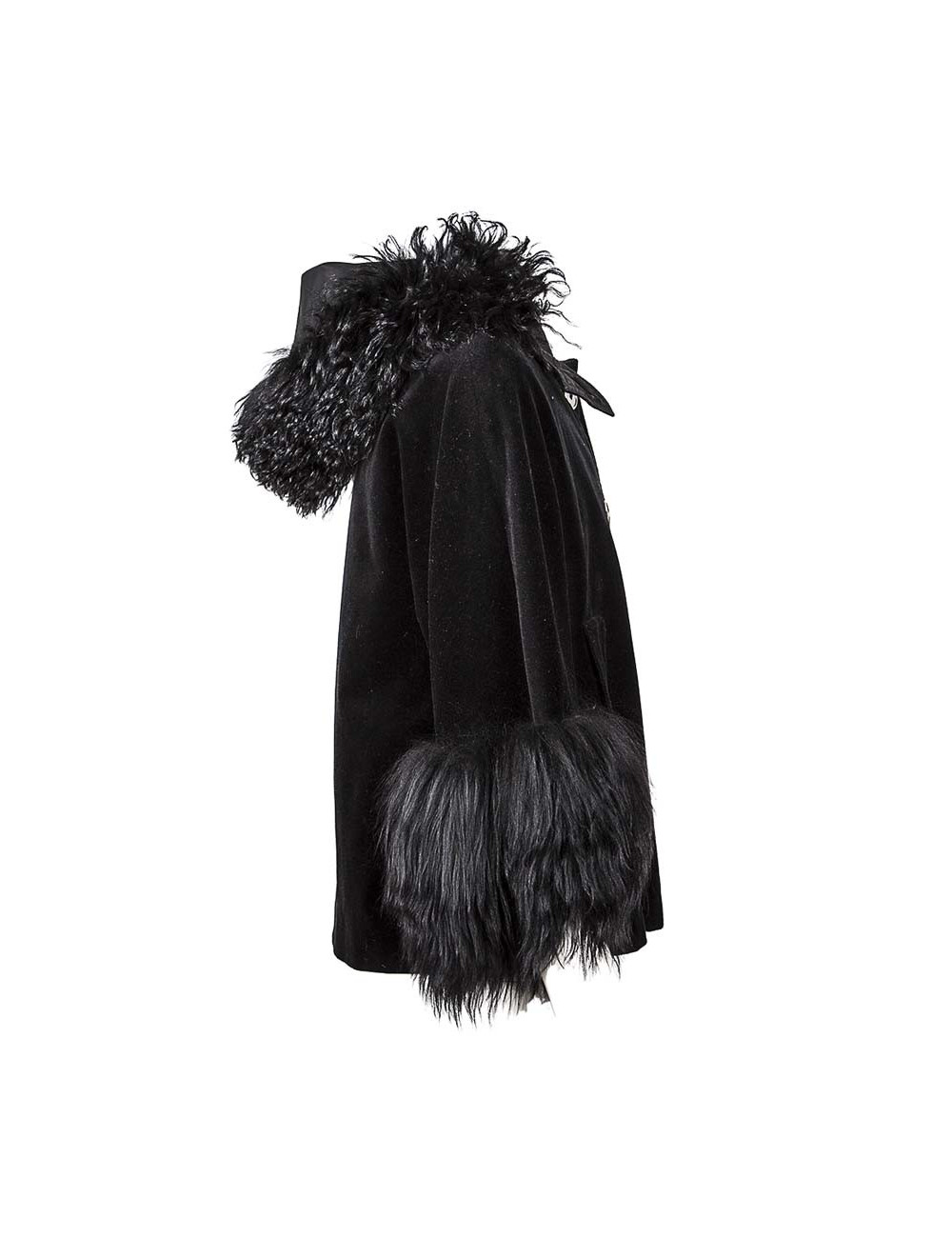 DKNY jacket in black velvet and fur