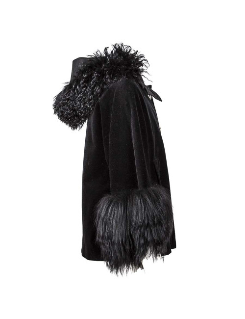 DKNY jacket in black velvet and fur