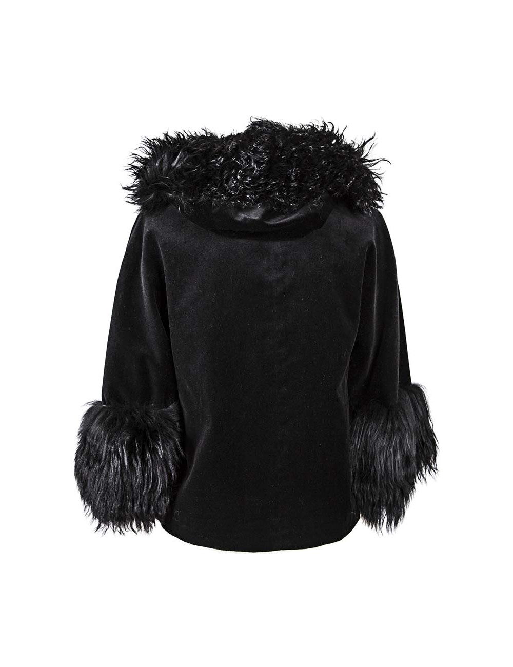 DKNY jacket in black velvet and fur