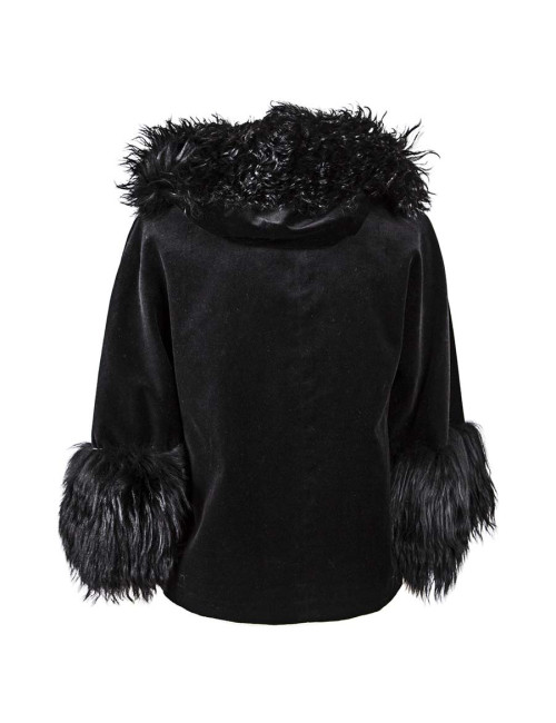 Veste DKNY en velours noir et fourrure